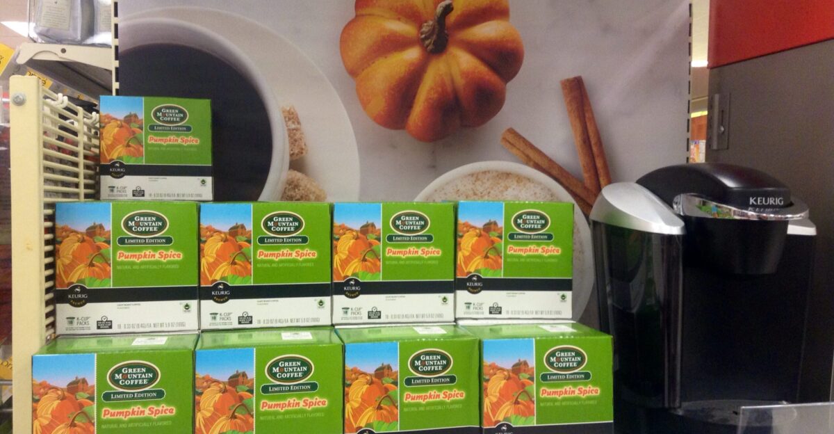Pumpkin Spice Green Mountain Coffee Keurig Display Target from 2014