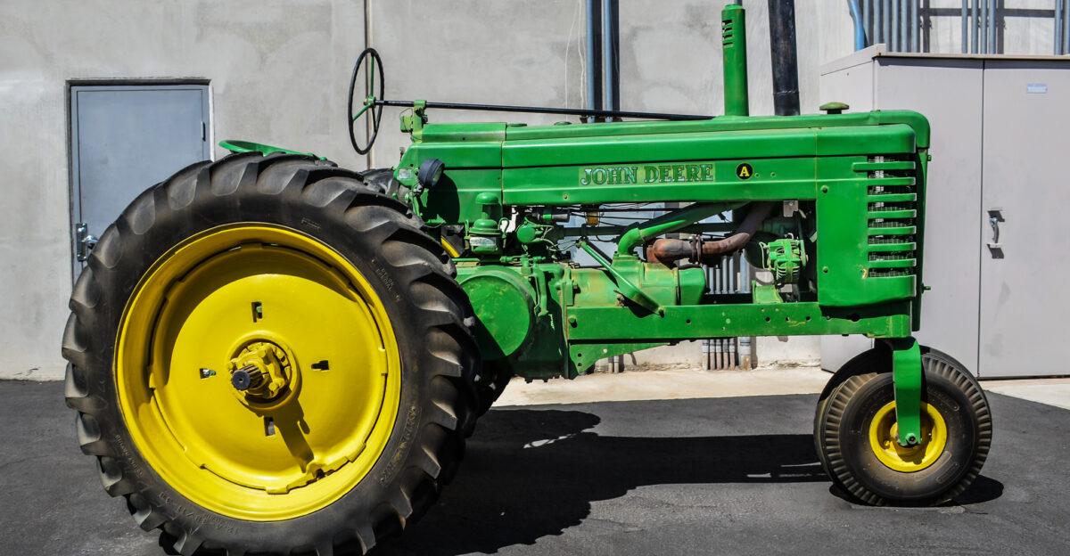 John Deere is the brand name of Deere Company an American corporation that manufactures agricultural and heavy machinery Founded by blacksmith John Deere in 1837 the company is known for its green and yellow equipment and the slogan Nothing Runs Like a Deere Nostalgia Street Rods Photo TDelCoro September 8 2025