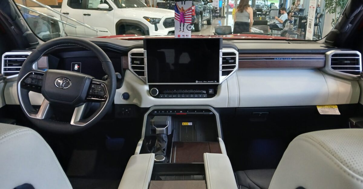 Dashboard of a 2024 Toyota Sequoia Capstone hybrid full-size SUV
