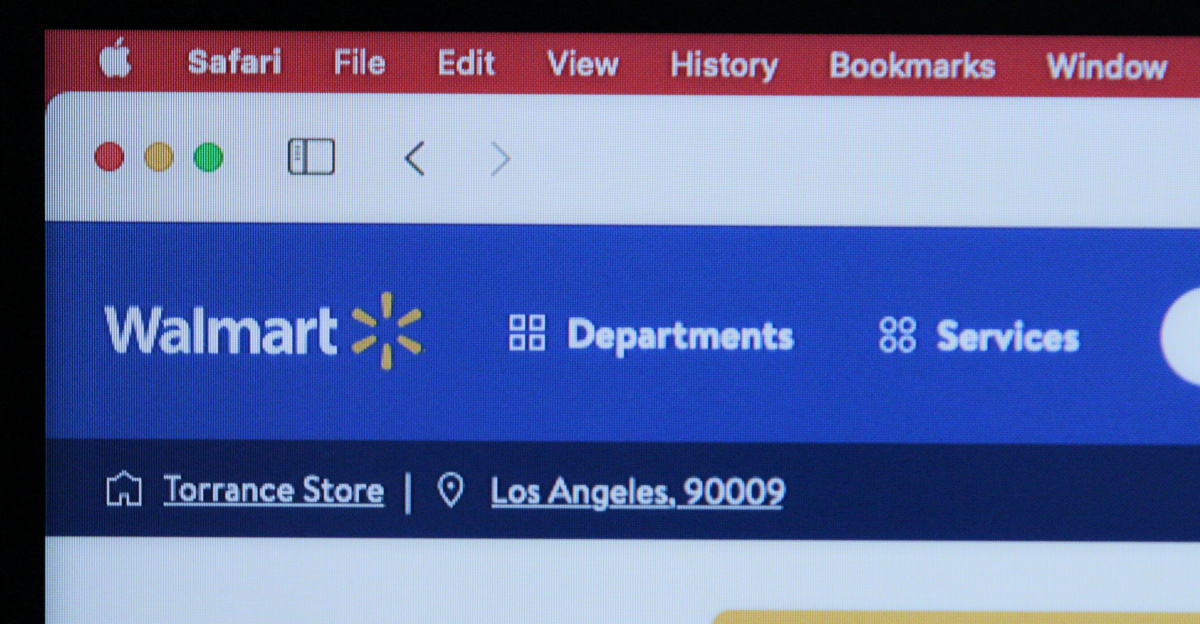 a computer screen with the walmart logo on it