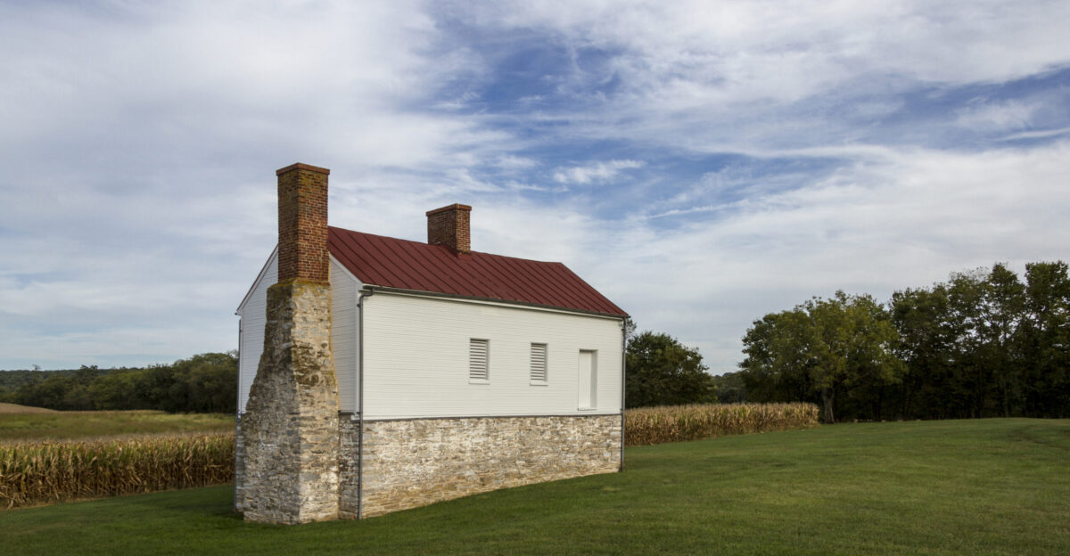 The small house at L Hermitage Slave Village Archeological Site also known as the Best Farm Monocacy National Battlefield Frederick Maryland USA