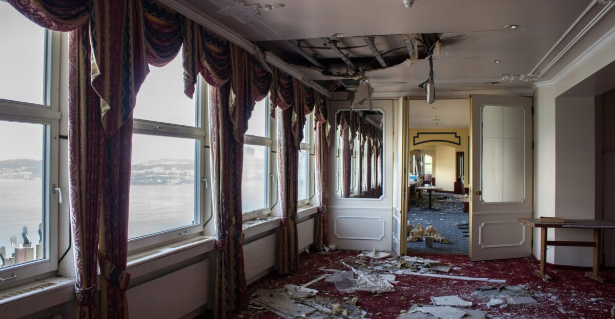 white and red floral window curtains