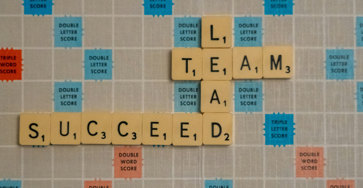 scrabbled scrabble tiles with words on them