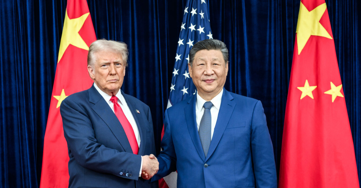 President of the United States Donald Trump greets General Secretary of the Chinese Communist Party Xi Jinping before a bilateral meeting at the Gimhae International Airport terminal, Thursday, October 30, 2025, in Busan, South Korea. (Official White House Photo by Daniel Torok)